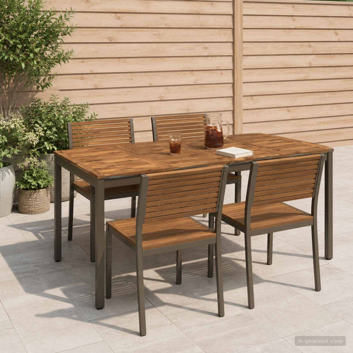 Masă de cină pentru grădină Natural și Cafea 180 x 88,5 x 75 cm WALTI