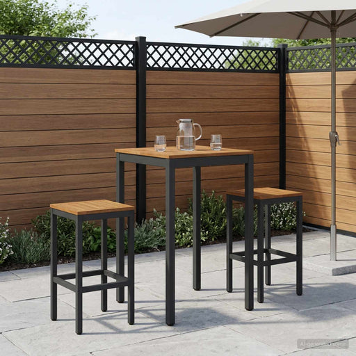 Masă de Bar în Grădină Natural și Negru 60 x 60,5 x 105 cm - WALTI WALTI