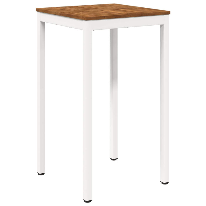 Masă de Bar în Grădină Natural și Alb 60 x 60,5 x 105 cm WALTI