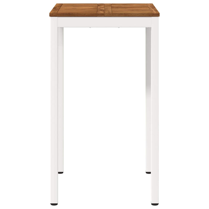 Masă de Bar în Grădină Natural și Alb 60 x 60,5 x 105 cm WALTI