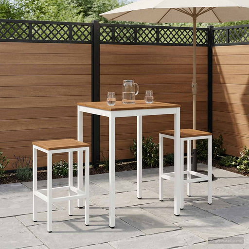 Masă de Bar în Grădină Natural și Alb 70 x 68,5 x 105 cm - WALTI WALTI