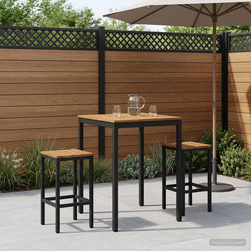 Masă de Bar în Grădină Natural și Negru 80 x 80,5 x 105 cm - WALTI WALTI