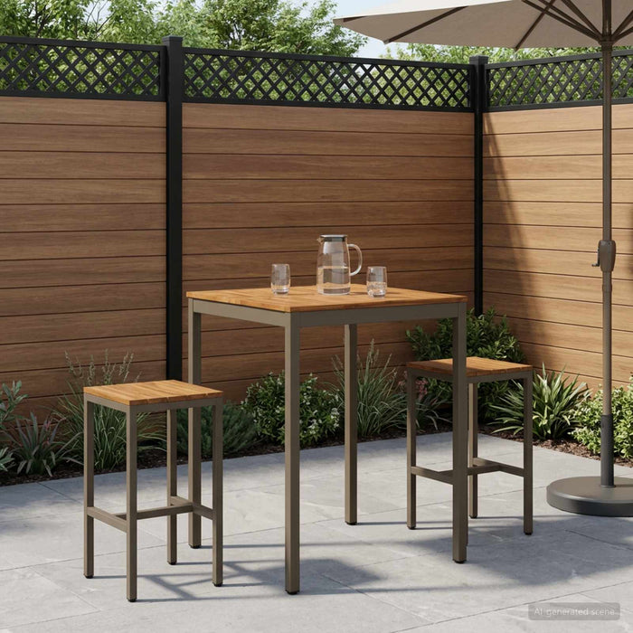 Masă de Bar în Grădină Natural și Cafea 80 x 80,5 x 105 cm WALTI