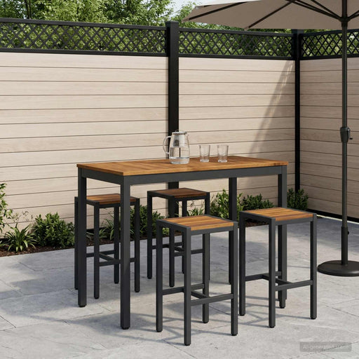 Masă de Bar în Grădină Natural și Negru 108,5 x 55 x 105 cm - WALTI WALTI