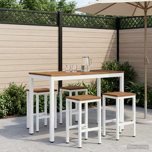 Masă de Bar în Grădină Natural și Alb 108,5 x 55 x 105 cm - WALTI WALTI