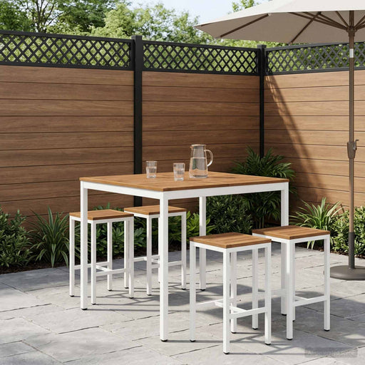Masă de Bar în Grădină Natural și Alb 110 x 108,5 x 105 cm - WALTI WALTI