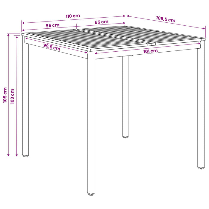 Masă de Bar în Grădină Natural și Cafea 110 x 108,5 x 105 cm WALTI