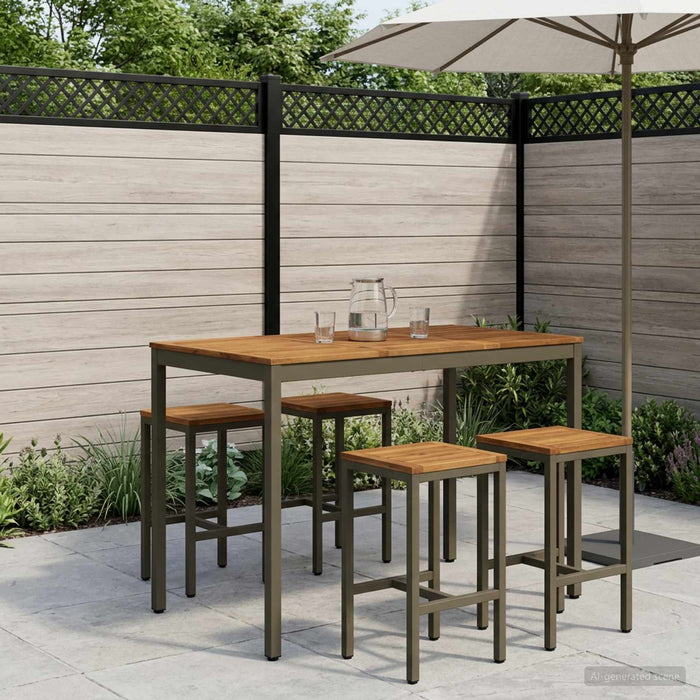 Masă de Bar în Grădină Natural și Cafea 141 x 80,5 x 105 cm WALTI