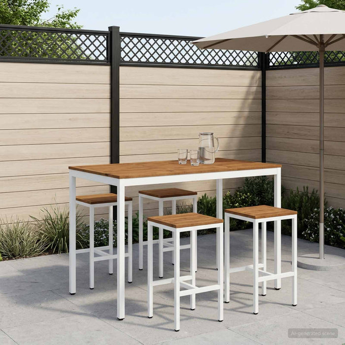 Masă de Bar în Grădină Natural și Alb 147 x 88,5 x 105 cm WALTI