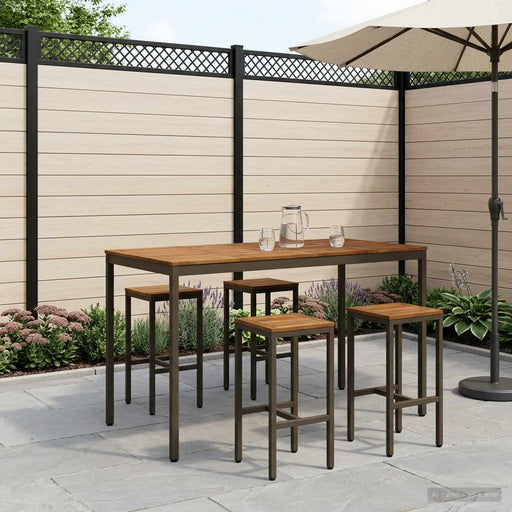 Masă de Bar în Grădină Natural și Cafea 180 x 88,5 x 105 cm - WALTI WALTI