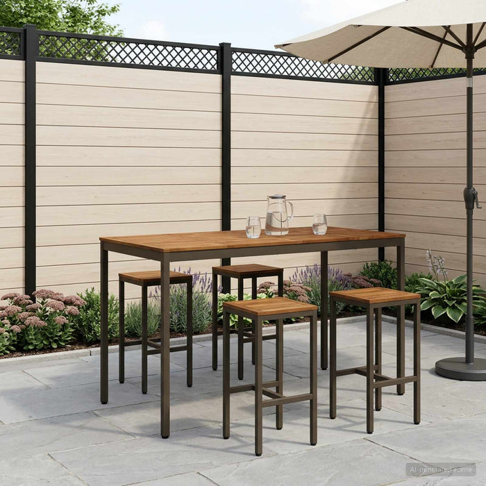 Masă de Bar în Grădină Natural și Cafea 180 x 88,5 x 105 cm WALTI