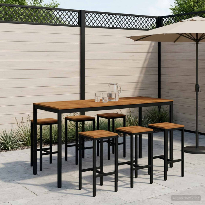 Masă de Bar în Grădină NAARDEN Natural și Negru WALTI