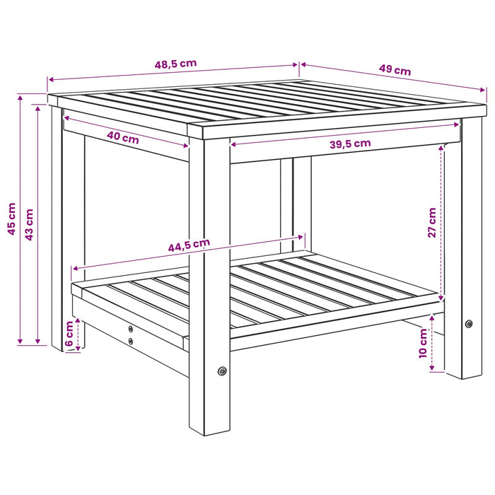 Masă de cafea natural 48,5 x 49 x 45 cm Lemn Solid de Acacia WALTI