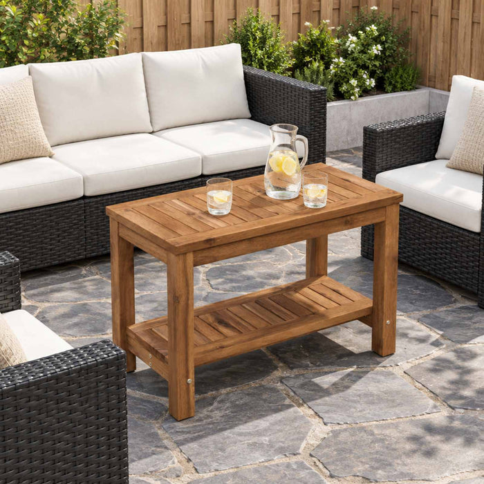 Masă de cafea natural 60,5 x 30 x 45 cm Lemn Solid de Acacia - WALTI WALTI