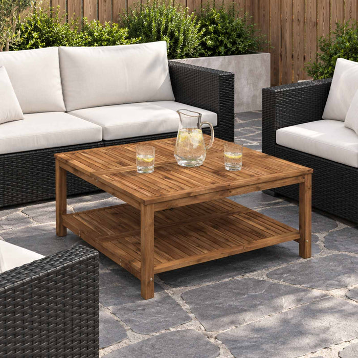 Masă de cafea natural 100,5 x 98 x 45 cm Lemn Solid de Acacia - WALTI WALTI