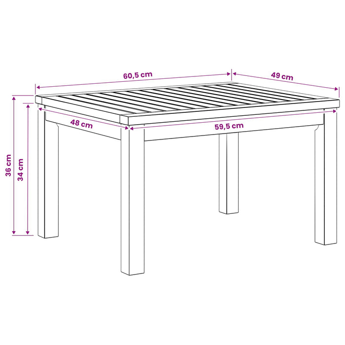 Masă de cafea Alb 50 x 60,5 x 36 cm Lemn Solid de Acacia - WALTI WALTI