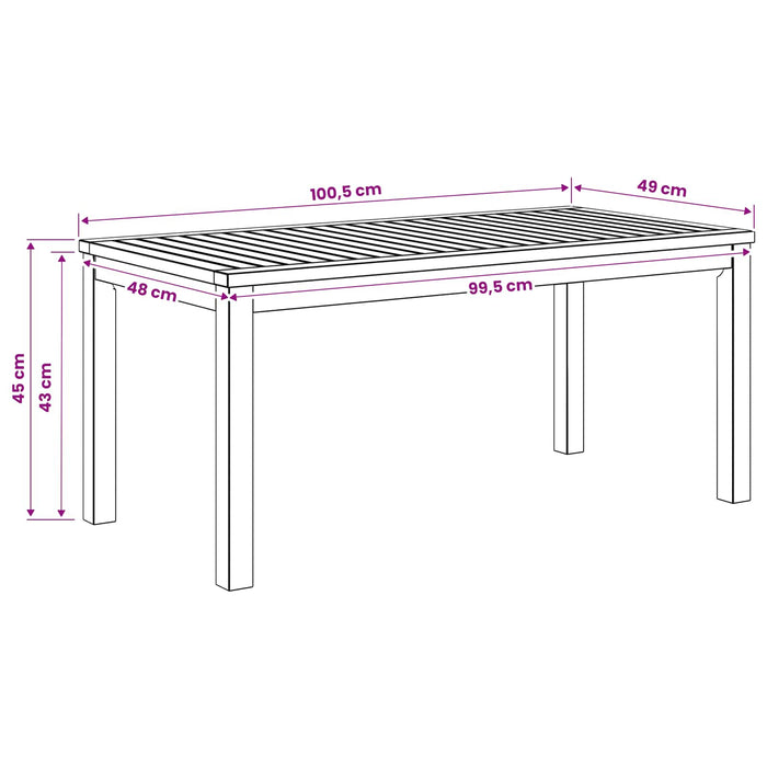 Masă de cafea Alb 50 x 100,5 x 45 cm Lemn Solid de Acacia - WALTI WALTI