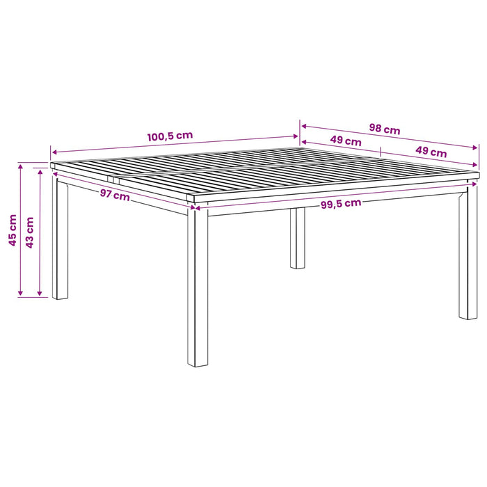 Masă de cafea Alb 100 x 100,5 x 45 cm Lemn Solid de Acacia - WALTI WALTI