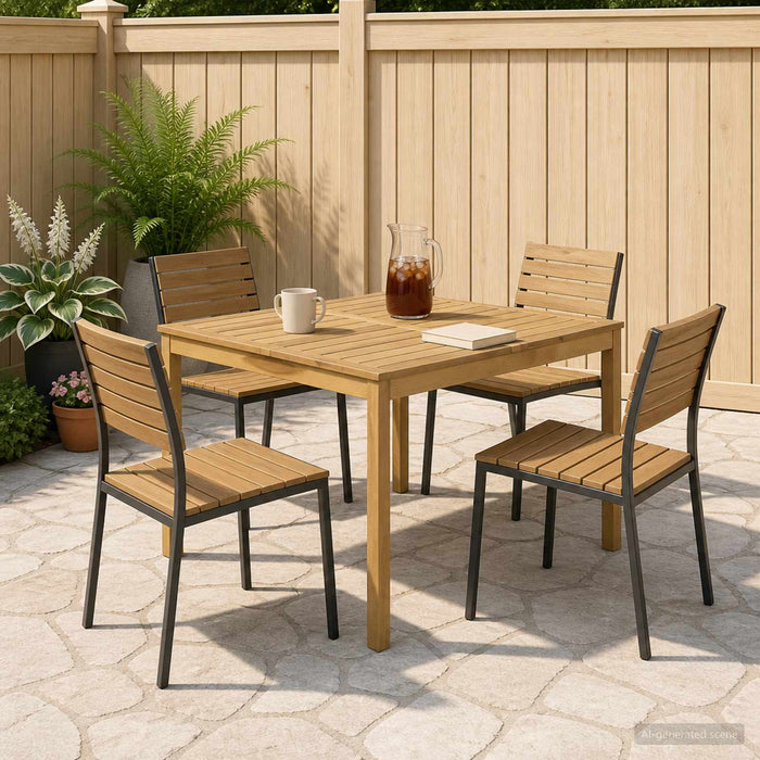 Masă de cină pentru grădină Alb spală 110 x 108,5 x 75 cm - WALTI WALTI