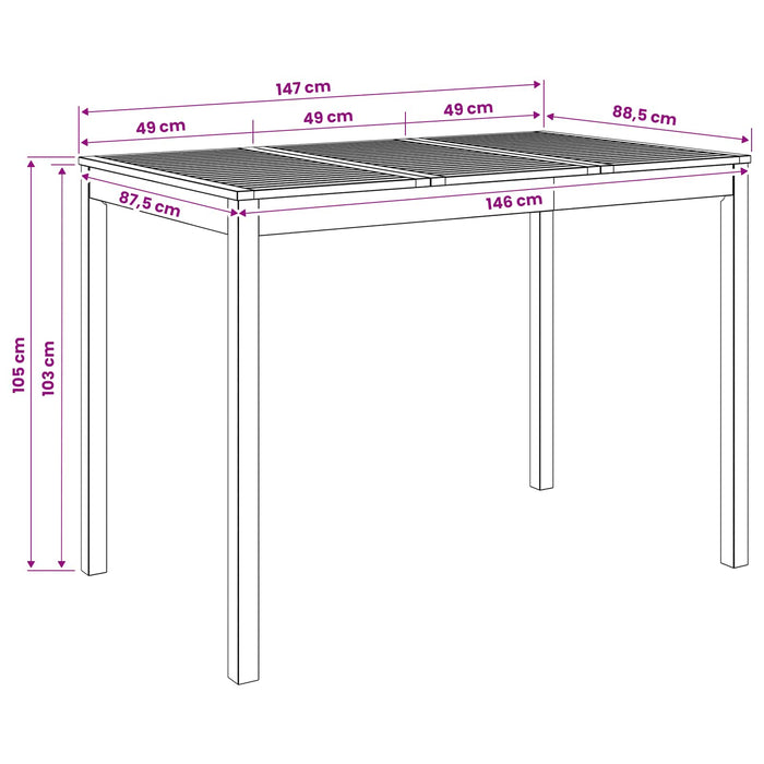 Masă de Bar în Grădină Alb 147 x 88,5 x 105 cm WALTI