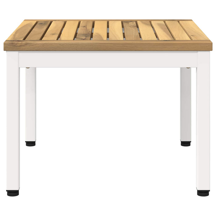 Masă de cafea Alb 50 x 48,5 x 36 cm Lemn Solid de Acacia WALTI