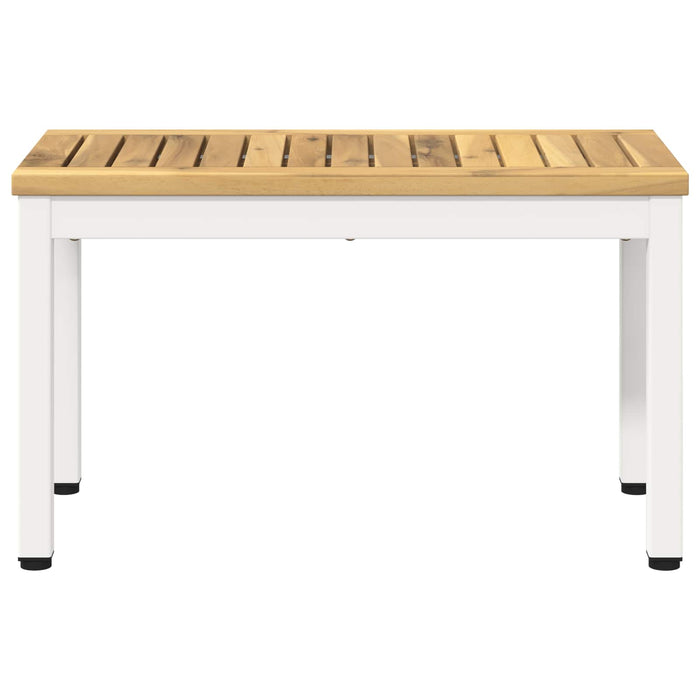 Masă de cafea Alb 60,5 x 30 x 36 cm Lemn Solid de Acacia WALTI