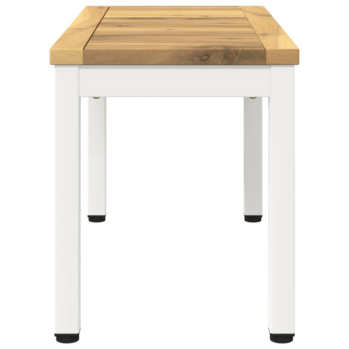 Masă de cafea Alb 60,5 x 30 x 36 cm Lemn Solid de Acacia WALTI