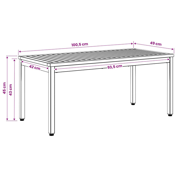 Masă de cafea Alb 50 x 100,5 x 45 cm Lemn Solid de Acacia - WALTI WALTI
