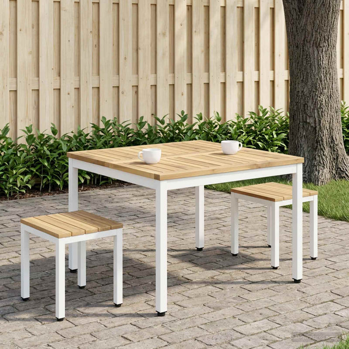Masă de cafea Alb 80 x 80,5 x 45 cm Lemn Solid de Acacia - WALTI WALTI