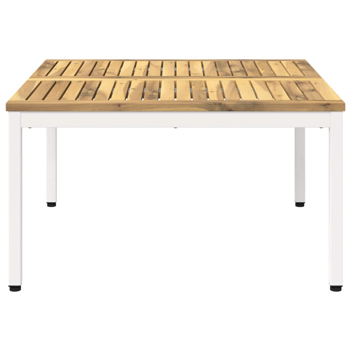 Masă de cafea Alb 80 x 80,5 x 45 cm Lemn Solid de Acacia WALTI