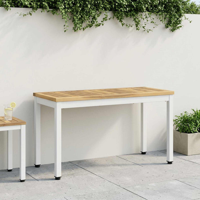Bancă de grădină 80,5 x 35 x 45 cm Lemn Solid de Acacia Alb - WALTI WALTI