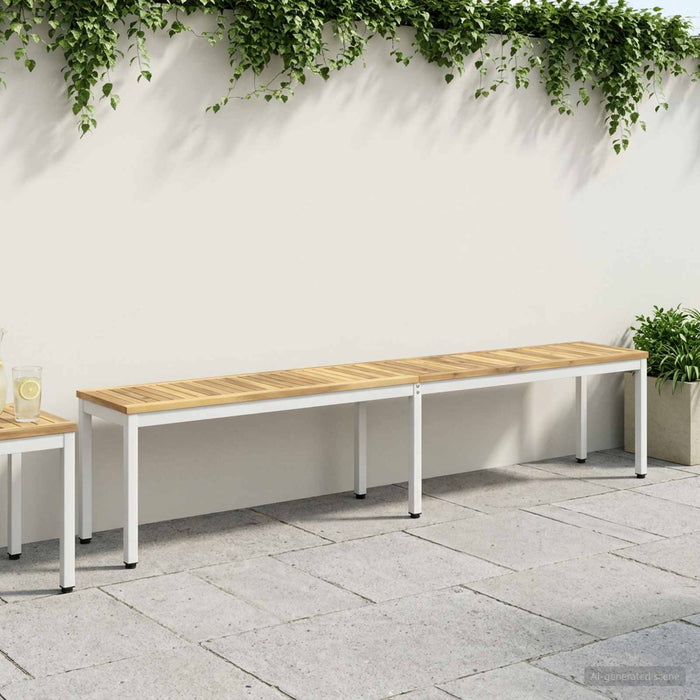 Bancă de grădină 201 x 35 x 45 cm Lemn Solid de Acacia Alb - WALTI WALTI