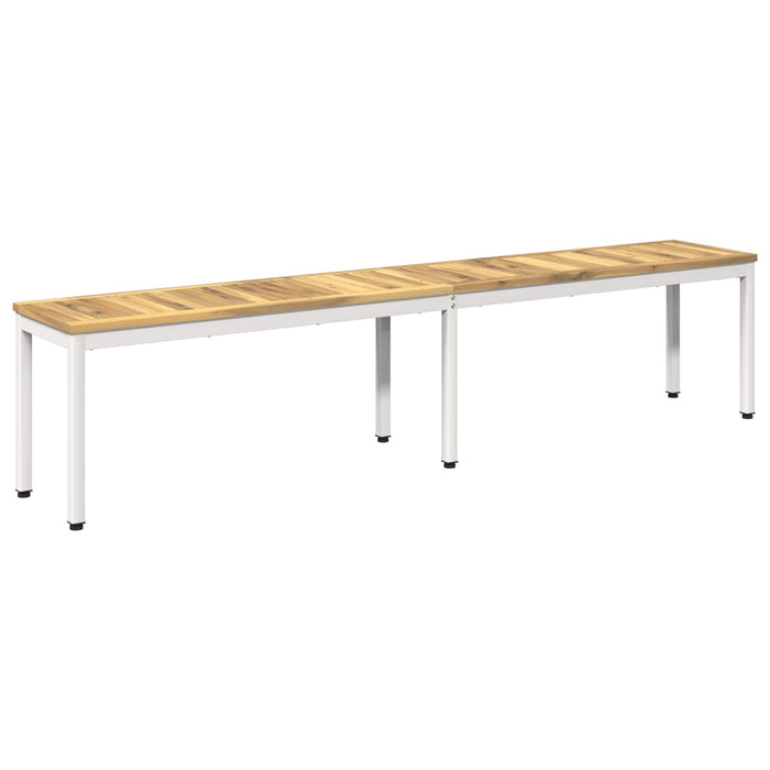 Bancă de grădină 201 x 35 x 45 cm Lemn Solid de Acacia Alb WALTI