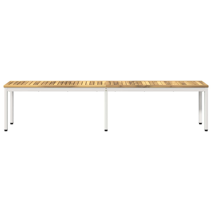 Bancă de grădină 201 x 35 x 45 cm Lemn Solid de Acacia Alb WALTI