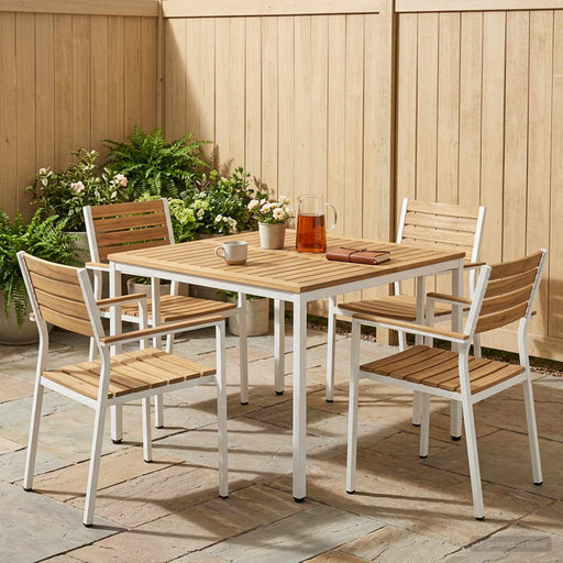 Masă de cină pentru grădină Alb 110 x 108,5 x 75 cm - WALTI WALTI