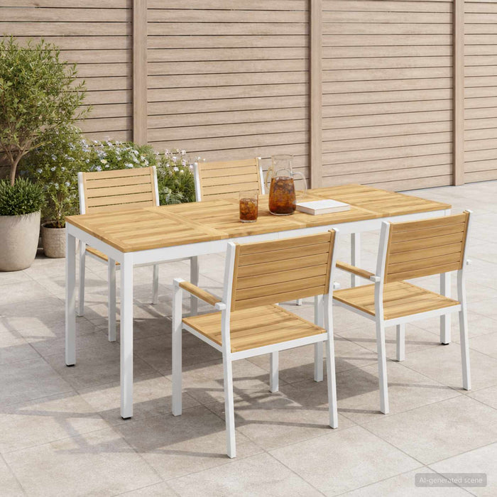 Masă de cină pentru grădină Alb 147 x 88,5 x 75 cm - WALTI WALTI