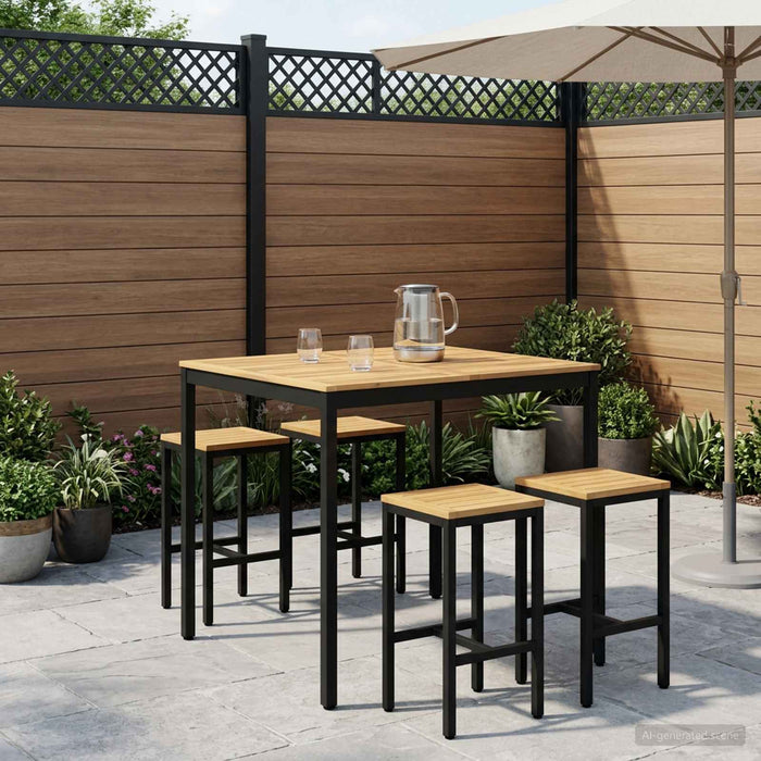 Masă de Bar în Grădină Alb și negru 110 x 108,5 x 105 cm WALTI