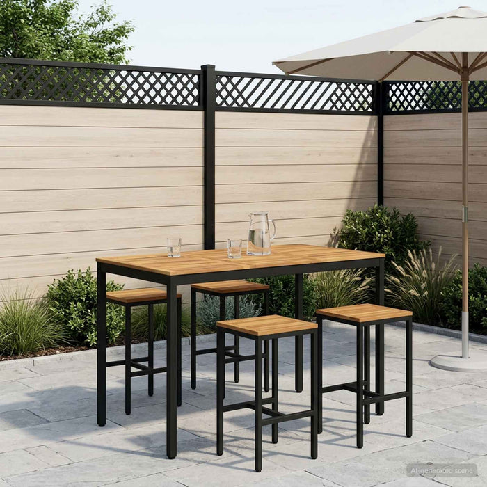 Masă de Bar în Grădină Alb și negru 147 x 88,5 x 105 cm WALTI