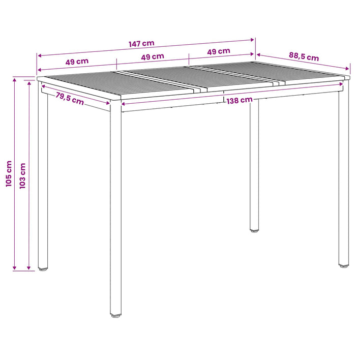 Masă de Bar în Grădină Alb 147 x 88,5 x 105 cm WALTI