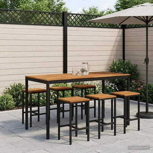 Masă de Bar în Grădină Alb și negru 180 x 88,5 x 105 cm - WALTI WALTI