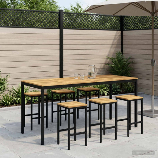 Masă de Bar în Grădină Alb și negru 196 x 80,5 x 105 cm - WALTI WALTI