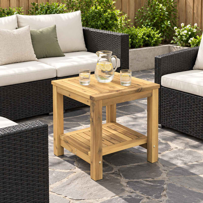 Masă de cafea Alb spală 40,5 x 40 x 45 cm Lemn Solid de Acacia WALTI