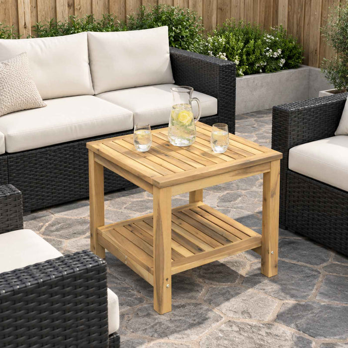 Masă de cafea Alb spală 48,5 x 49 x 45 cm Lemn Solid de Acacia WALTI