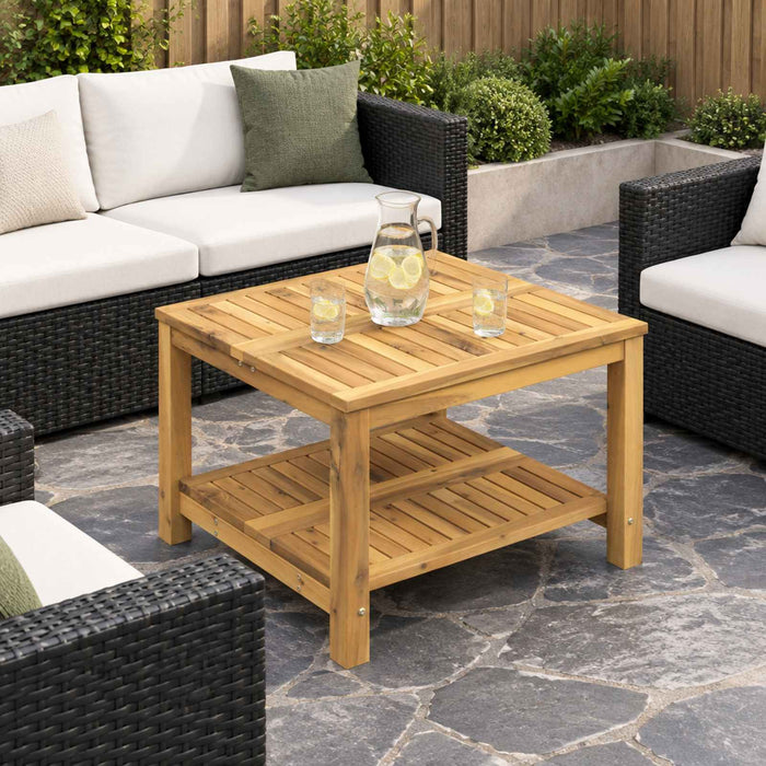 Masă de cafea Alb spală 60,5 x 60 x 45 cm Lemn Solid de Acacia - WALTI WALTI