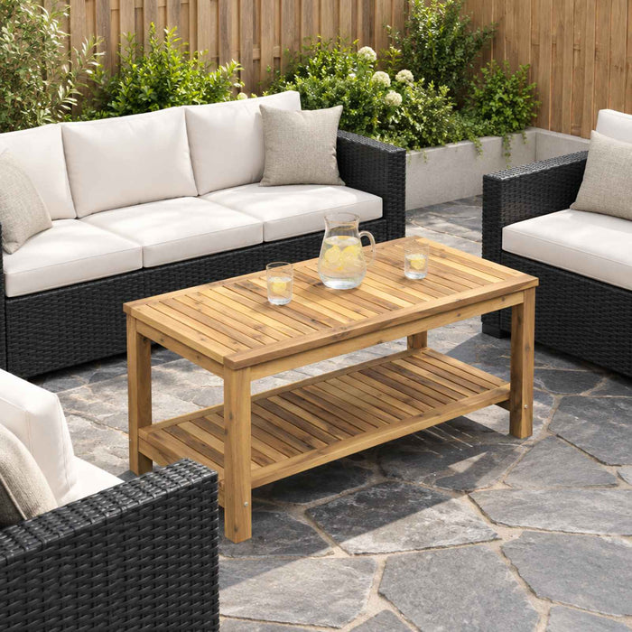 Masă de cafea Alb spală 100,5 x 49 x 45 cm Lemn Solid de Acacia - WALTI WALTI