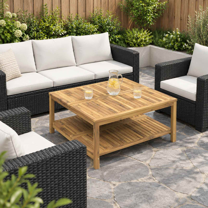 Masă de cafea Alb spală 100,5 x 98 x 45 cm Lemn Solid de Acacia WALTI