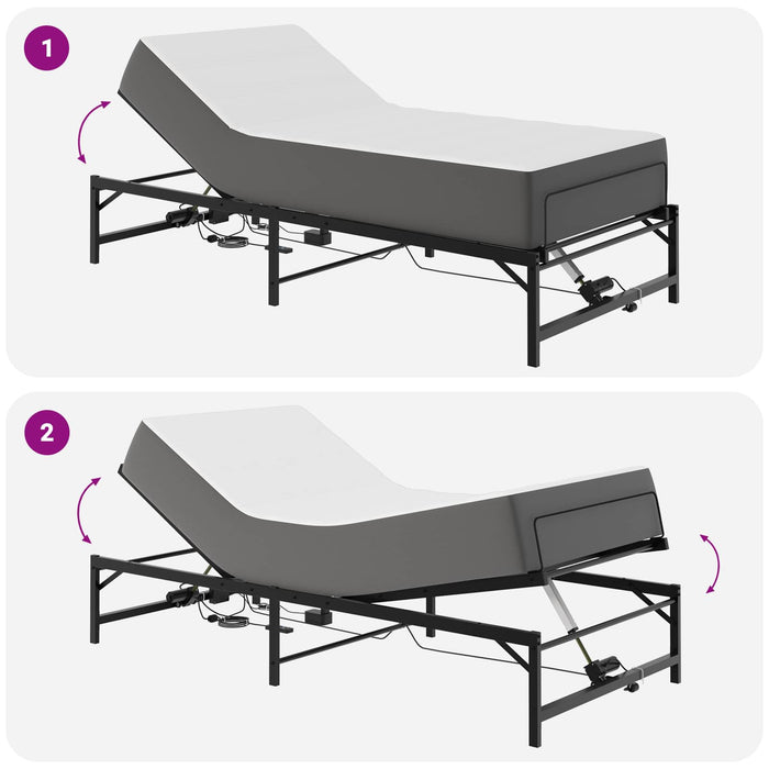 Cadru Electric Ajustabil pentru Pat Negru 90 x 190 cm Oțel WALTI