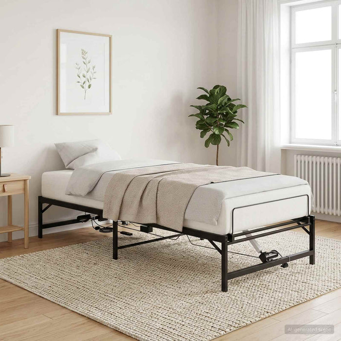 Cadru Electric Ajustabil pentru Pat Negru 100 x 190 cm Oțel WALTI