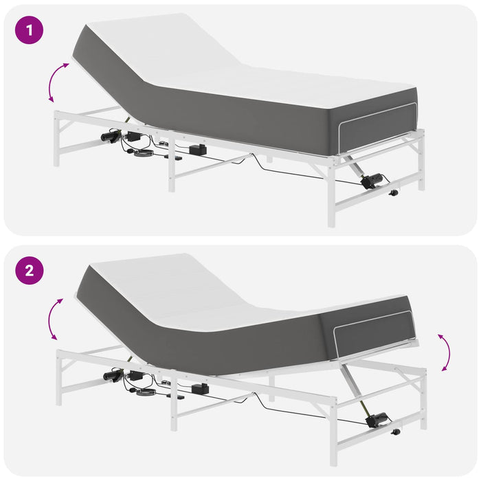 Cadru Electric Ajustabil pentru Pat Alb 75 x 190 cm Oțel WALTI