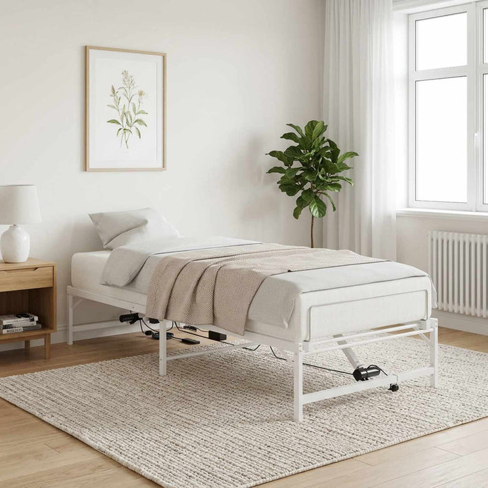 Cadru Electric Ajustabil pentru Pat Alb 100 x 200 cm Oțel WALTI